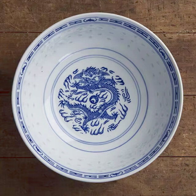 Jingdezhen Blue Chinese Dragon Ramen Bowl