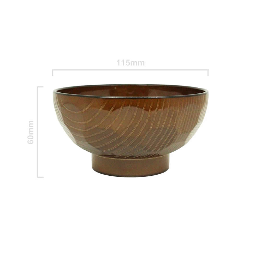 Kikkou Lacquered Wood Grain Bowl Dimensions