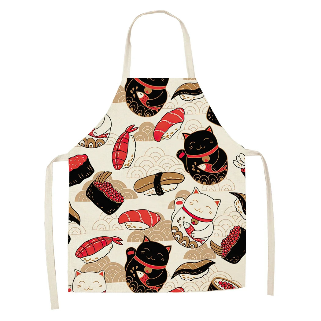 Lucky Cat Linen Apron