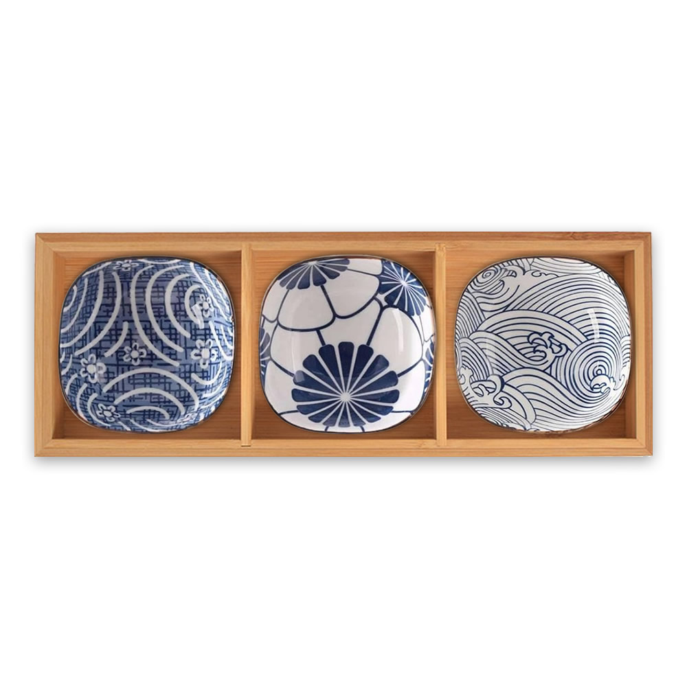 Bamboo Bento Tray & Nami Hana Bowl Set