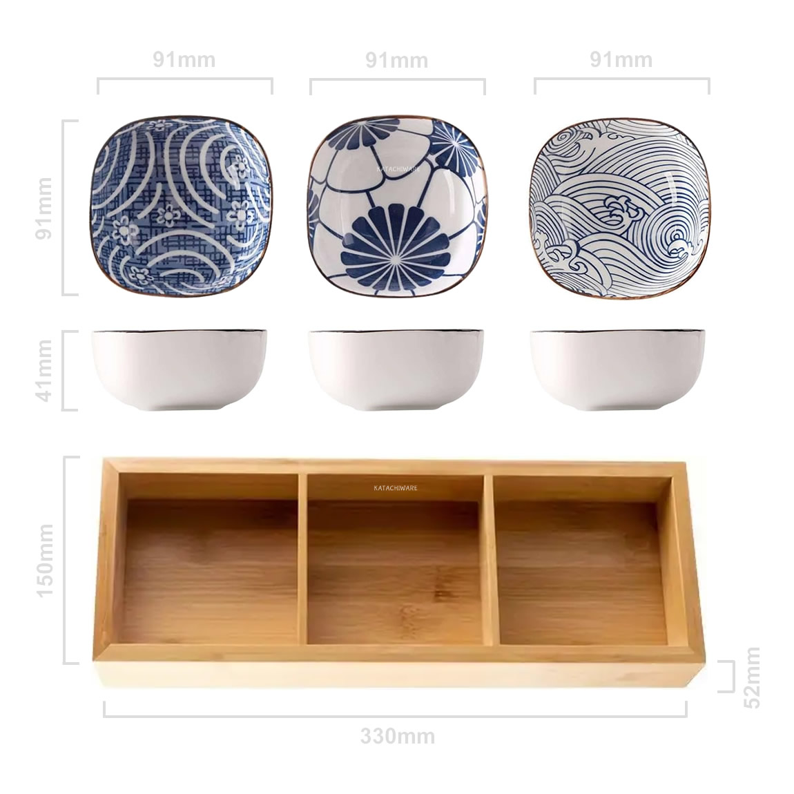 Nami Hana Bento Tray Dimensions