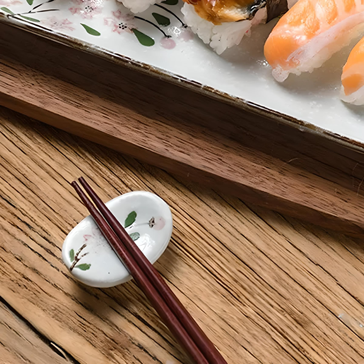 Pink Sakura & Snowflake Chopstick Rest