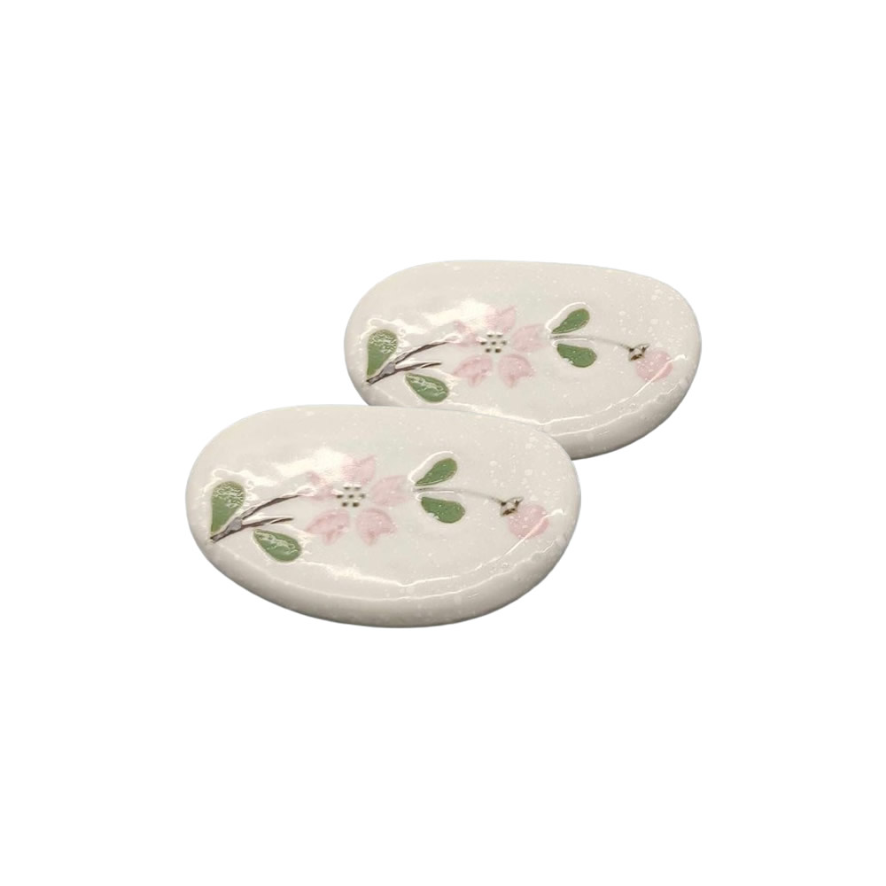 Pink Sakura & Snowflake Chopstick Rests