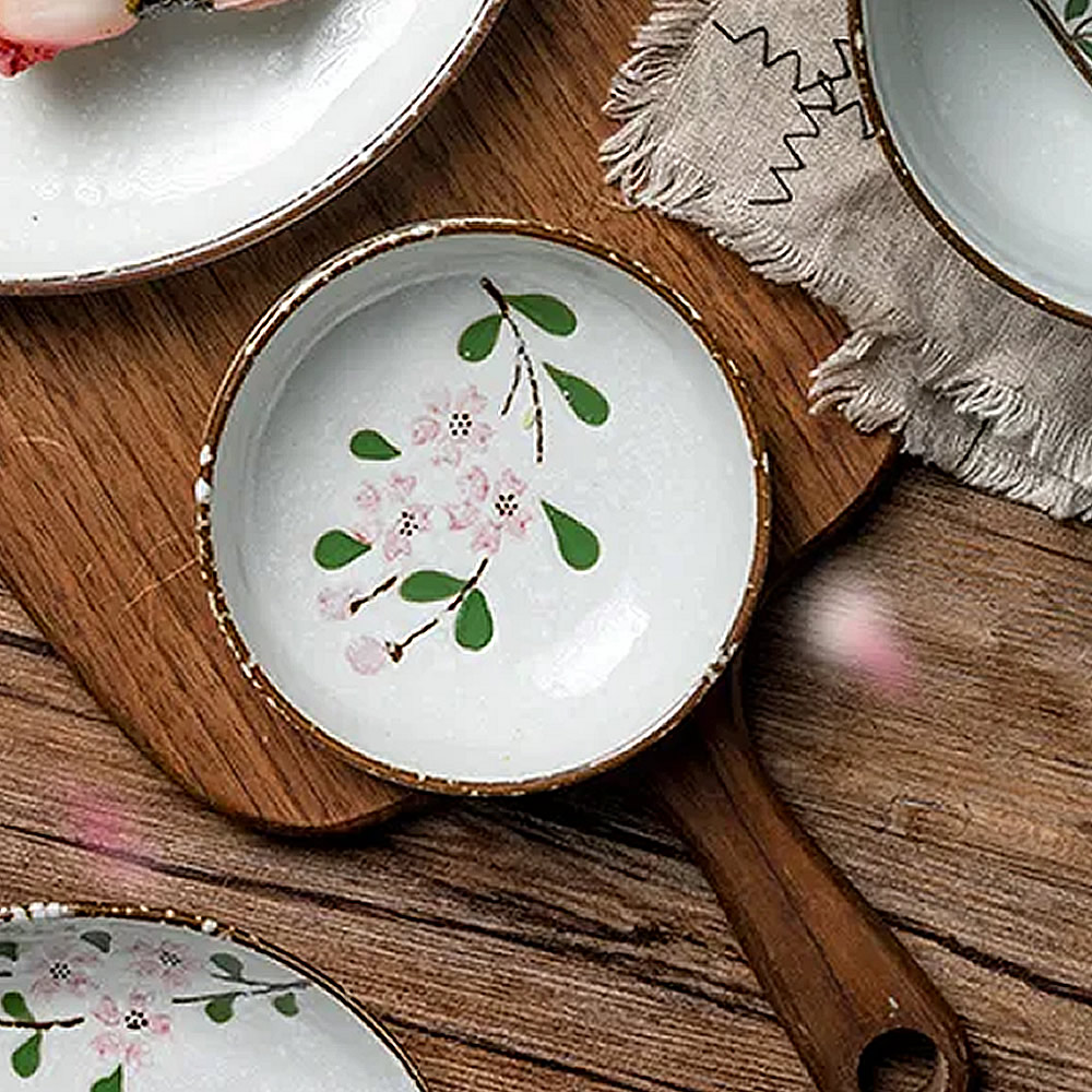 Pink Sakura & Snowflake Condiments Dish