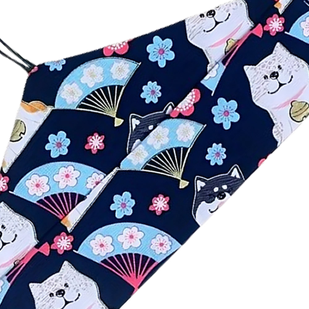 Shiba Inu & Sakura Japanese Cutlery Bag Close Up