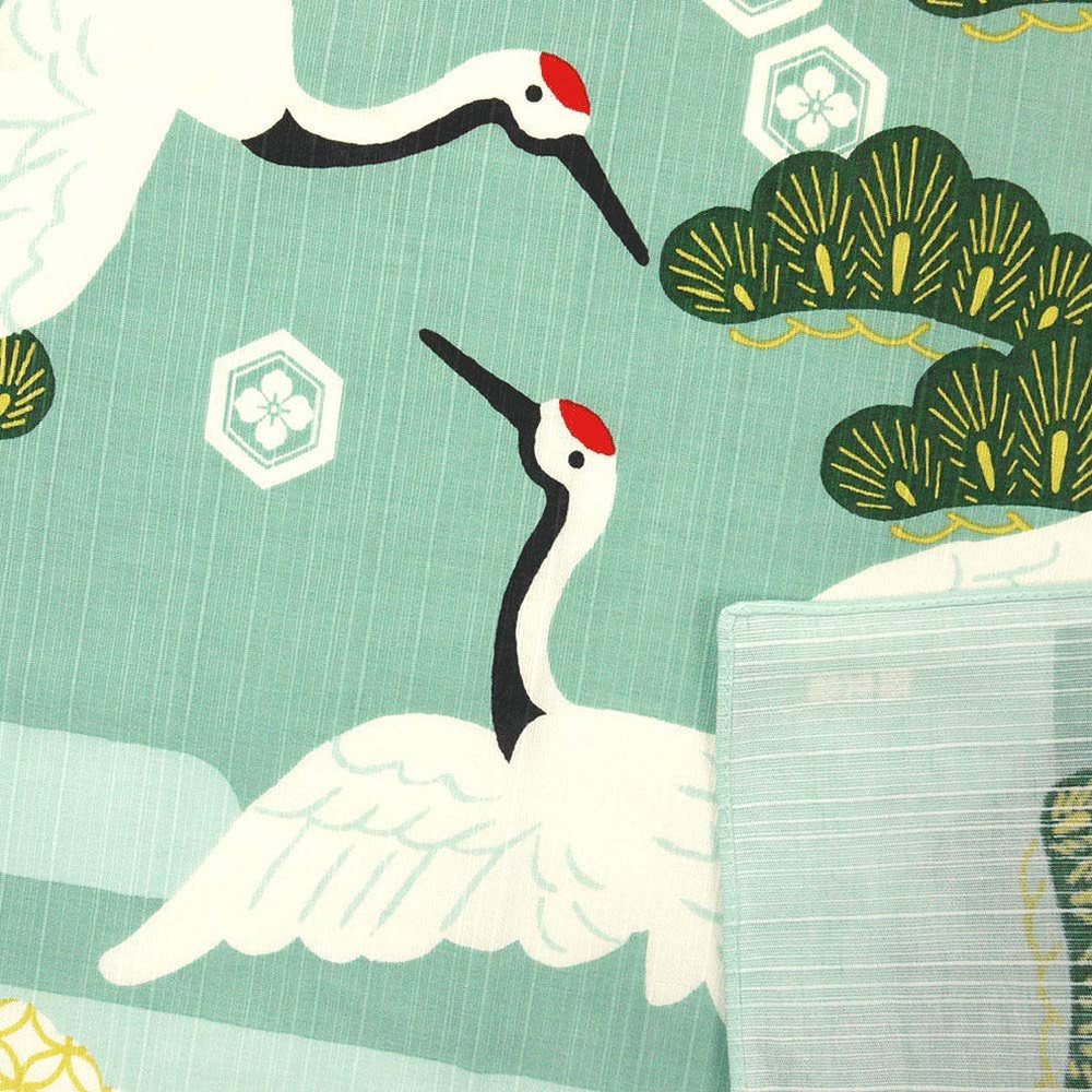 Cranes Dancing Furoshiki Cloth Detailed