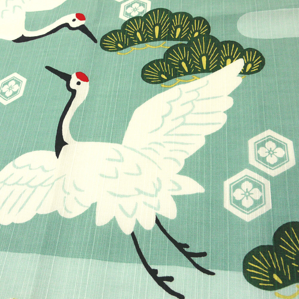 Cranes Dancing Furoshiki Cloth Detailed