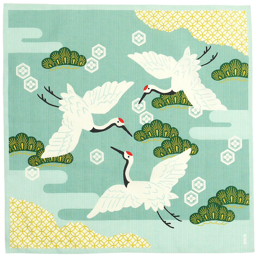 Dancing Winter Cranes Furoshiki Cloth