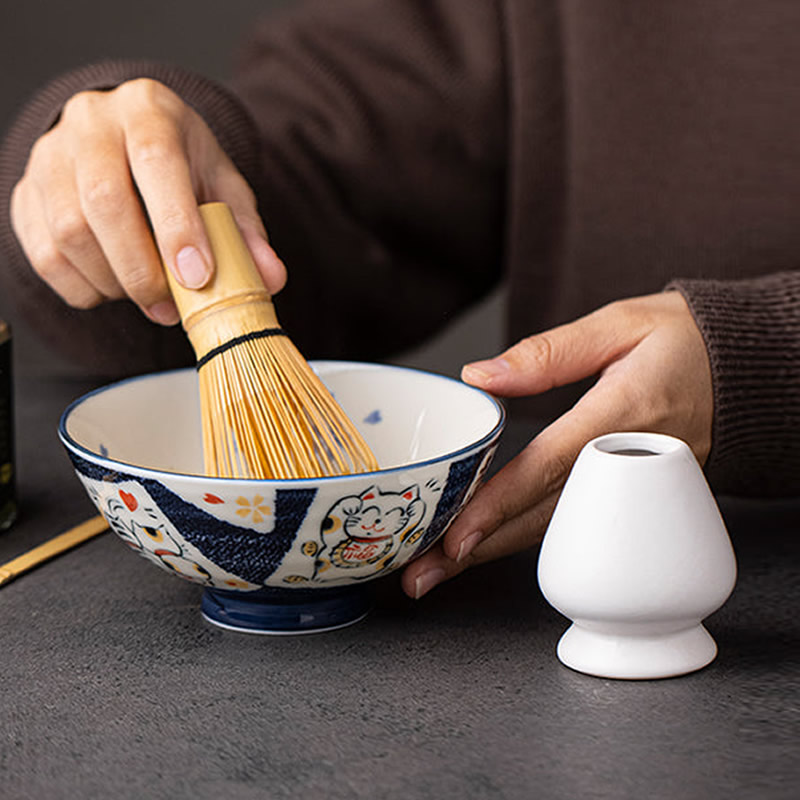 Fuku Neko Matcha Tea Set Mixing Tea