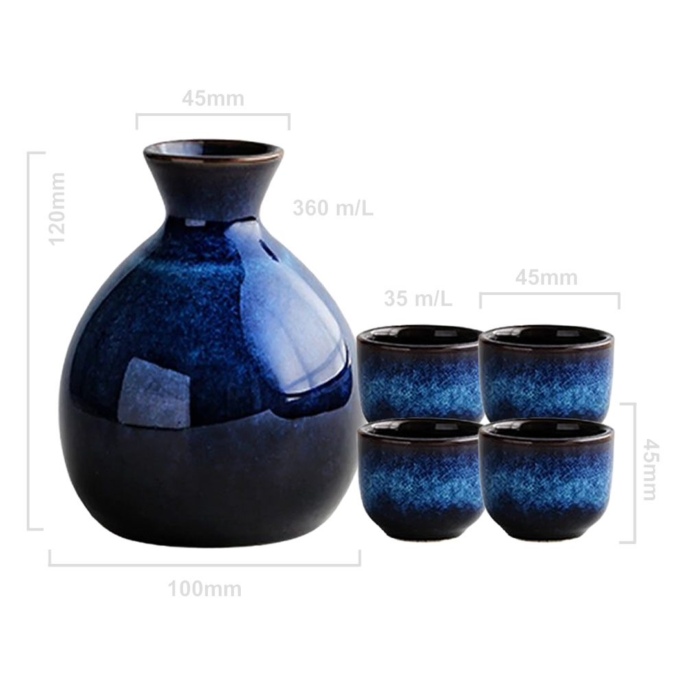 Shinkai Sake Set Dimensions