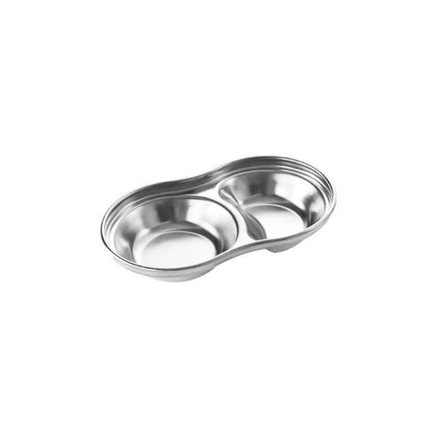 Stainless Steel Dual Dipping Sauce Tray