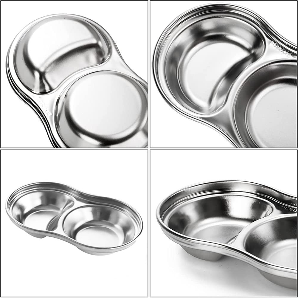 Stainless Steel Dual Dipping Sauce Tray Specs