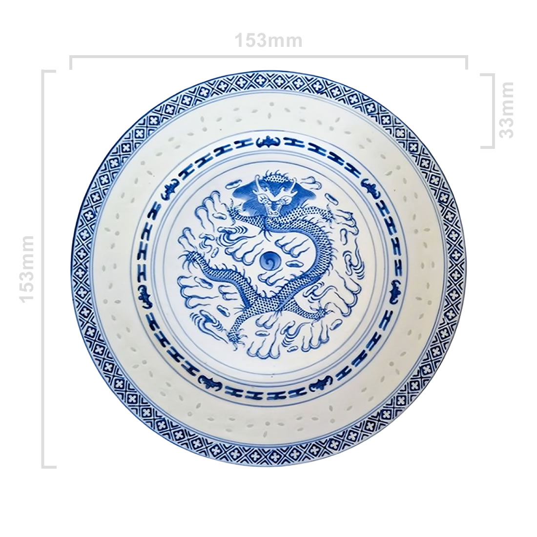 Chinese Dragon Side Dish Dimensions