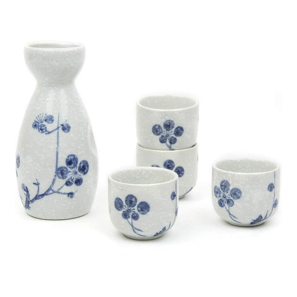 Plum Blossom Sake Bottle & Cup Set