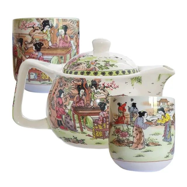 Imperial Court Scene Porcelain Tea Set