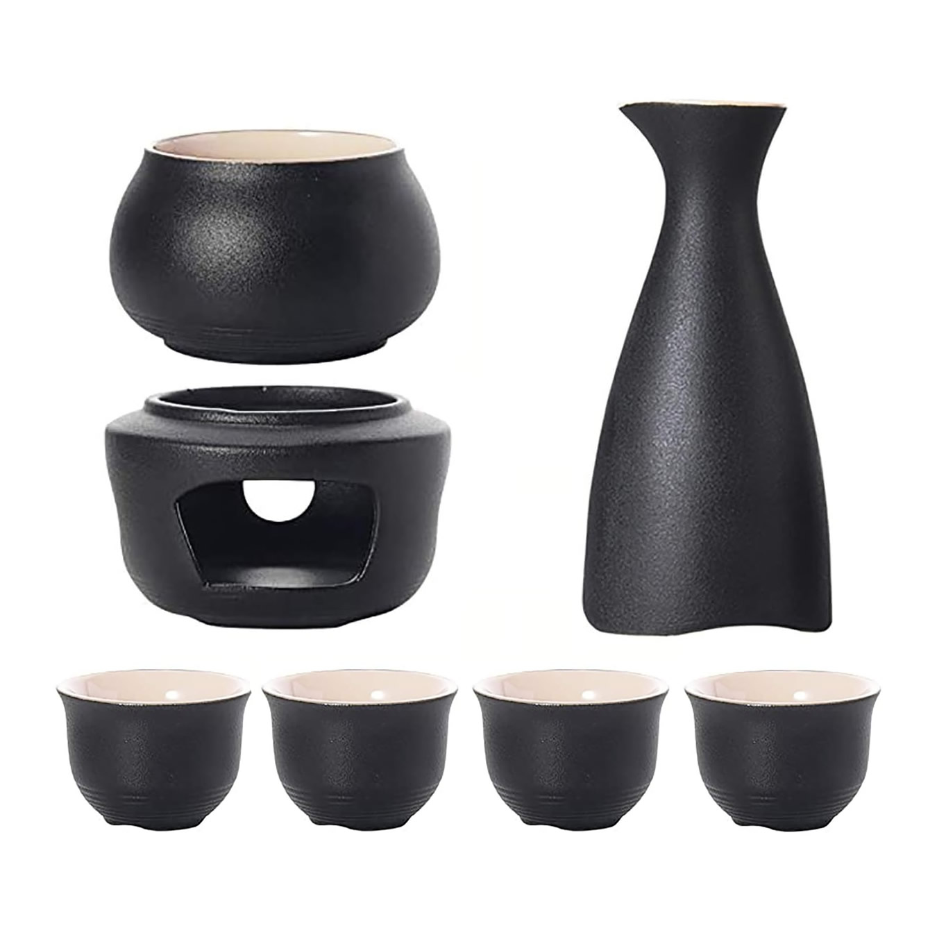 Kuro Sake Set With Warmer