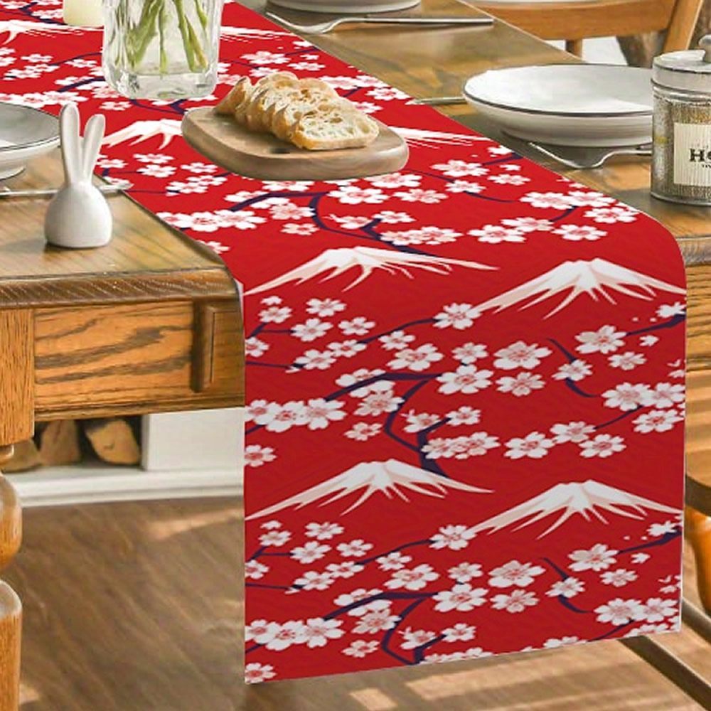 Akai Sakura Fuji Table Runner