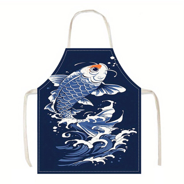 Blue Splash Koi Apron