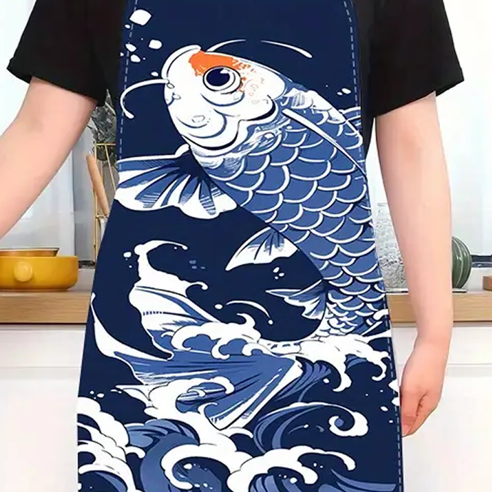 Blue Splash Koi Apron Design