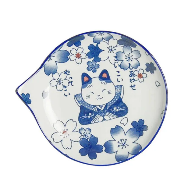 Cute Neko Teardrop Plate