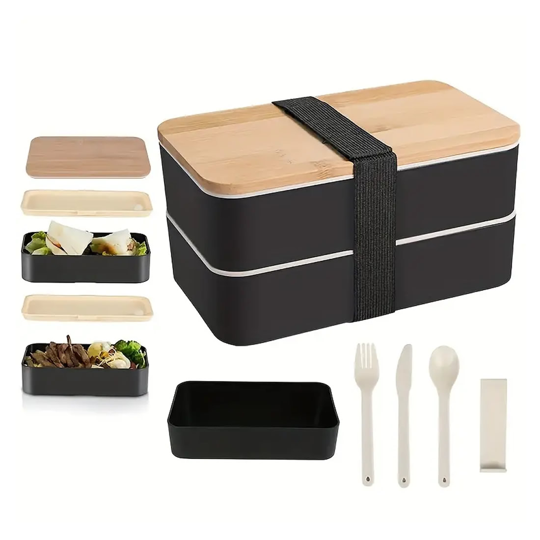 Futahako Black Bento Lunch Box