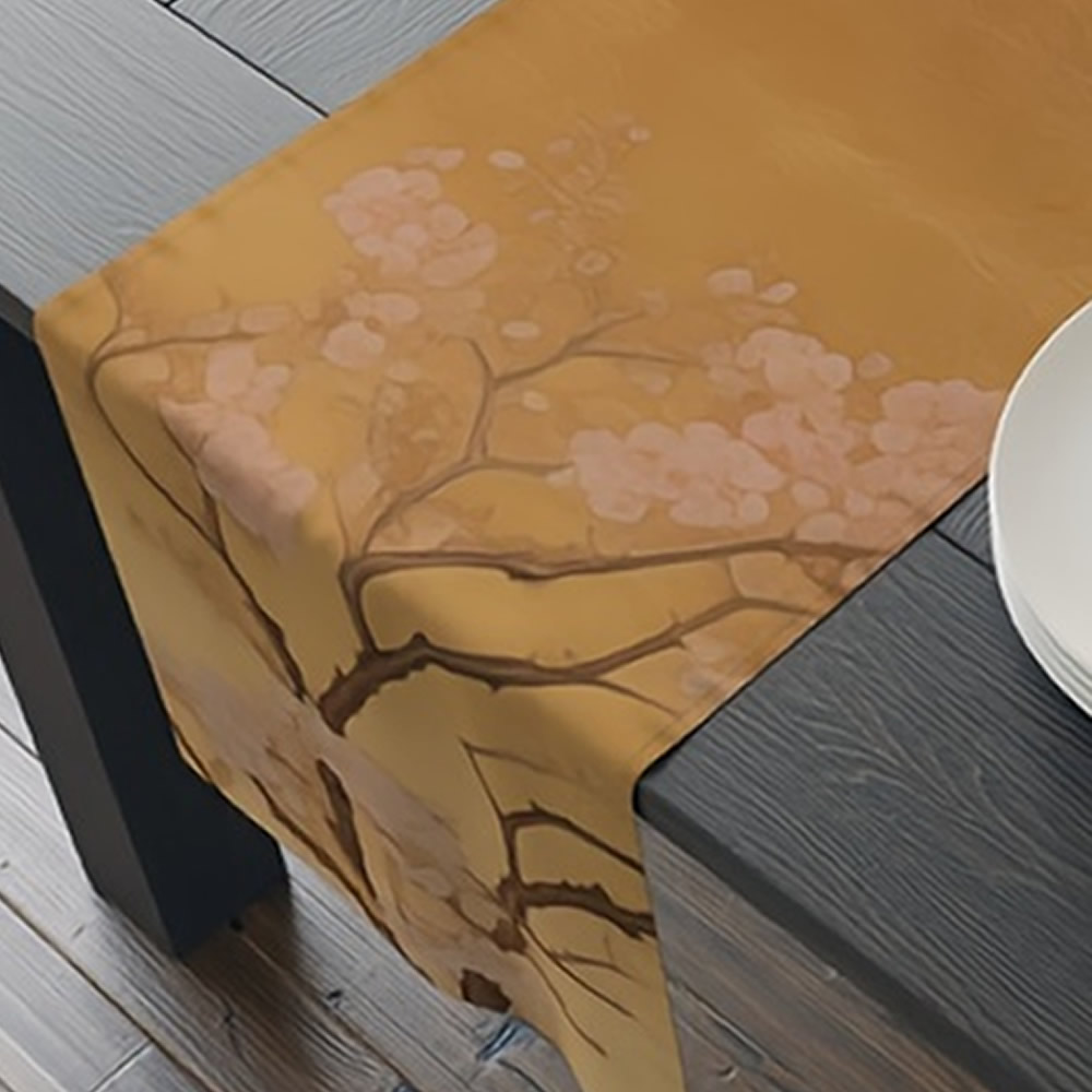 Golden Sakura Table Runner Top