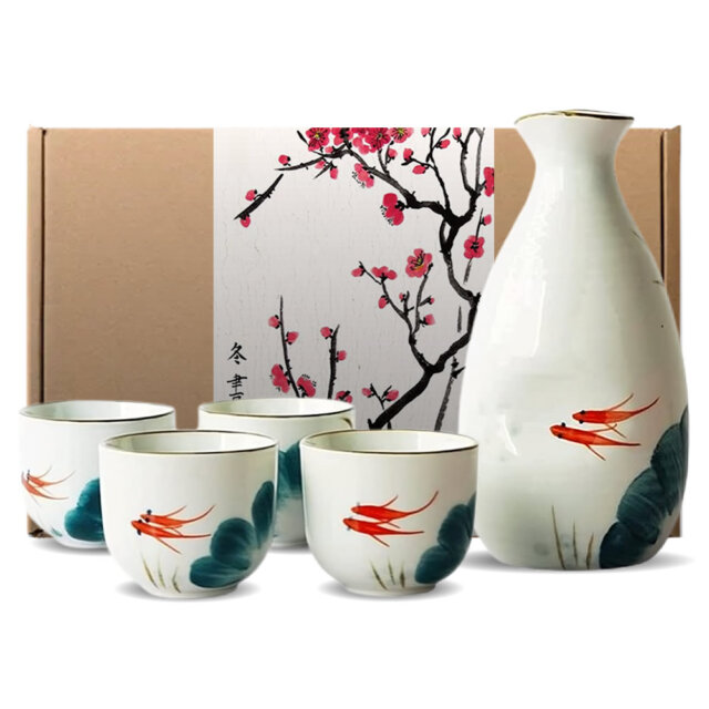 Japanese Kingyo Hana Sake Set