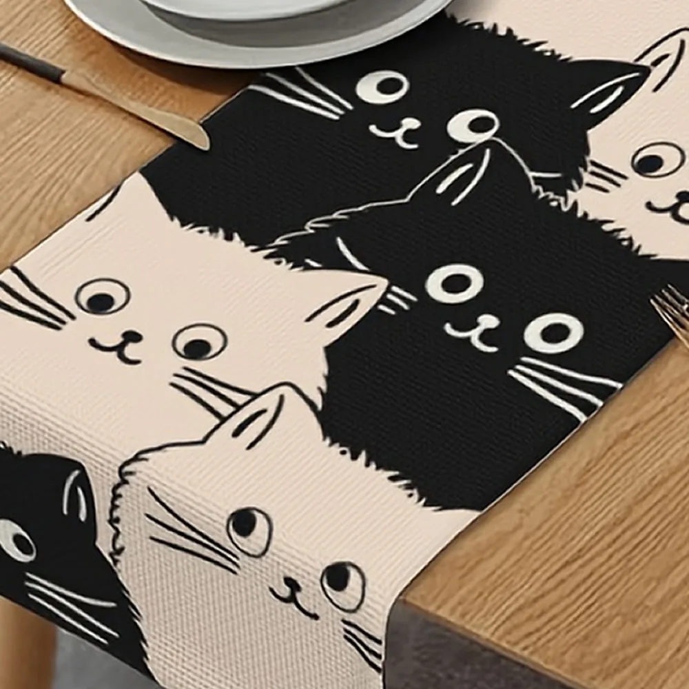 Kawaii Neko Table Runner Close Up