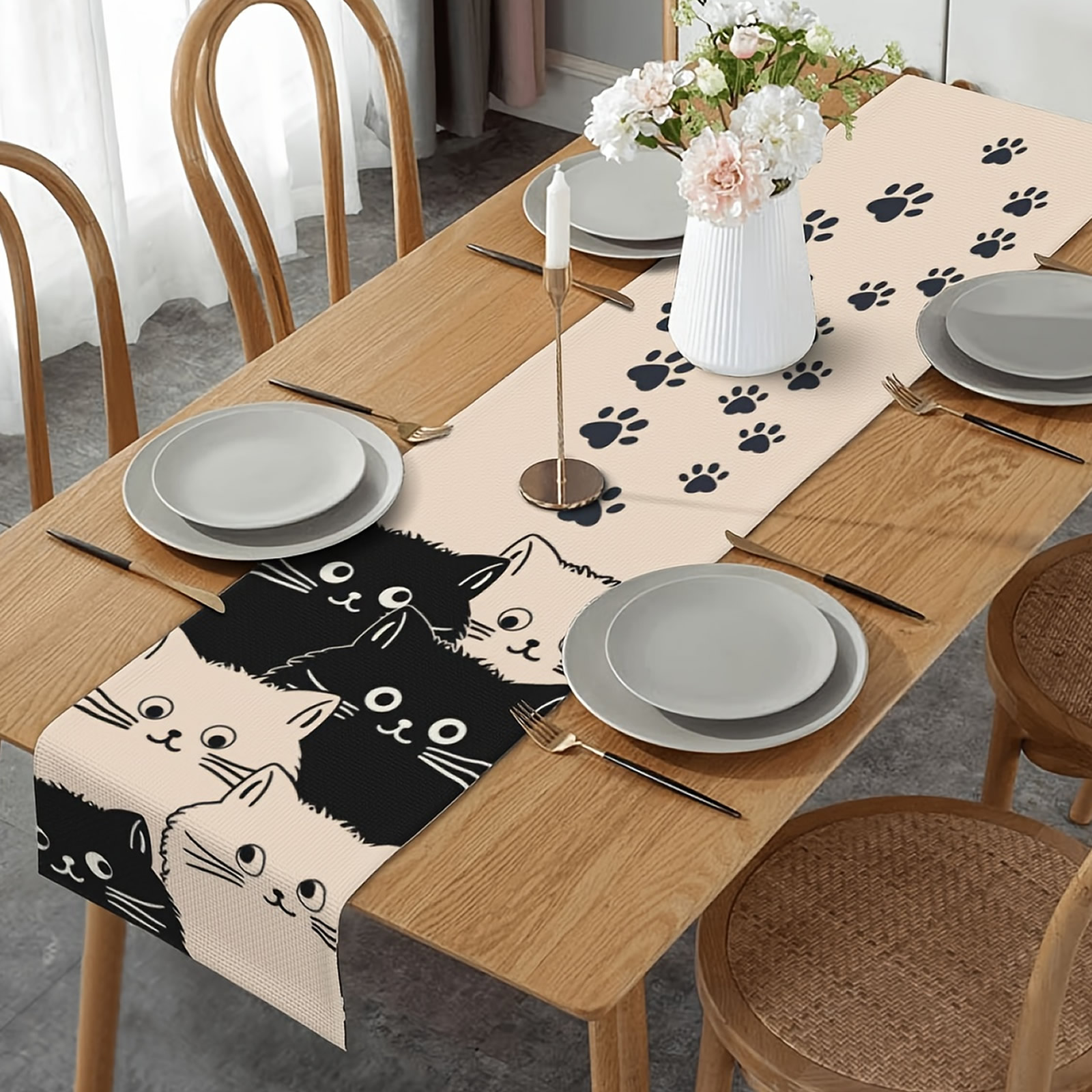 Kawaii Neko Table Runner