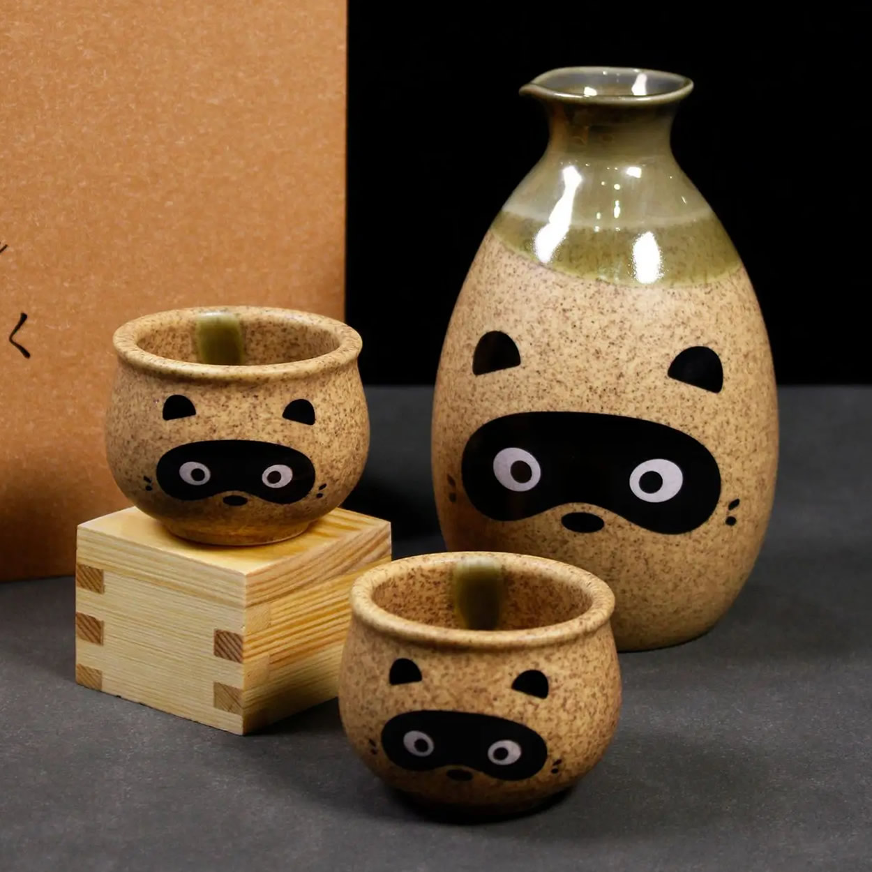 Japanese Tanuki Sake Set