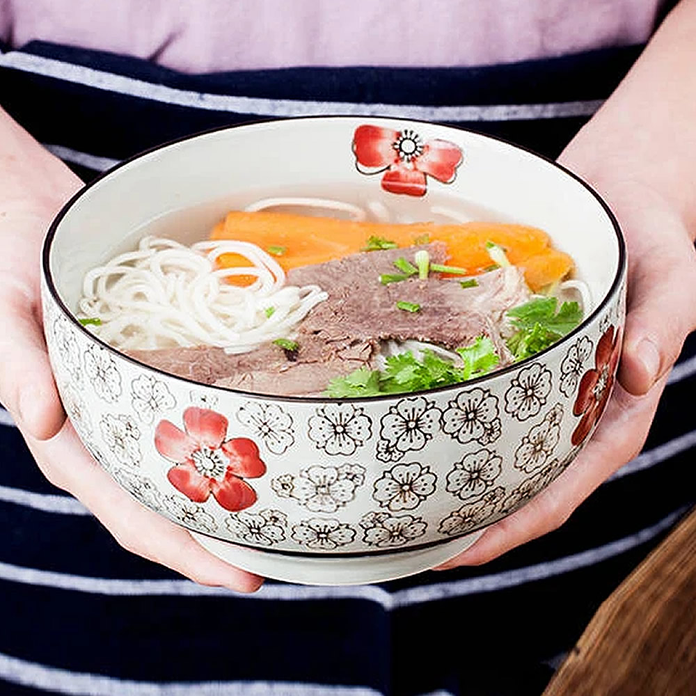 Crimson Underglazed Donburi Bowl Set