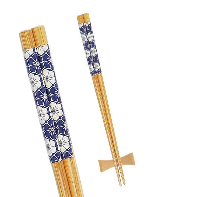 Geometric Bamboo Chopsticks & Rest