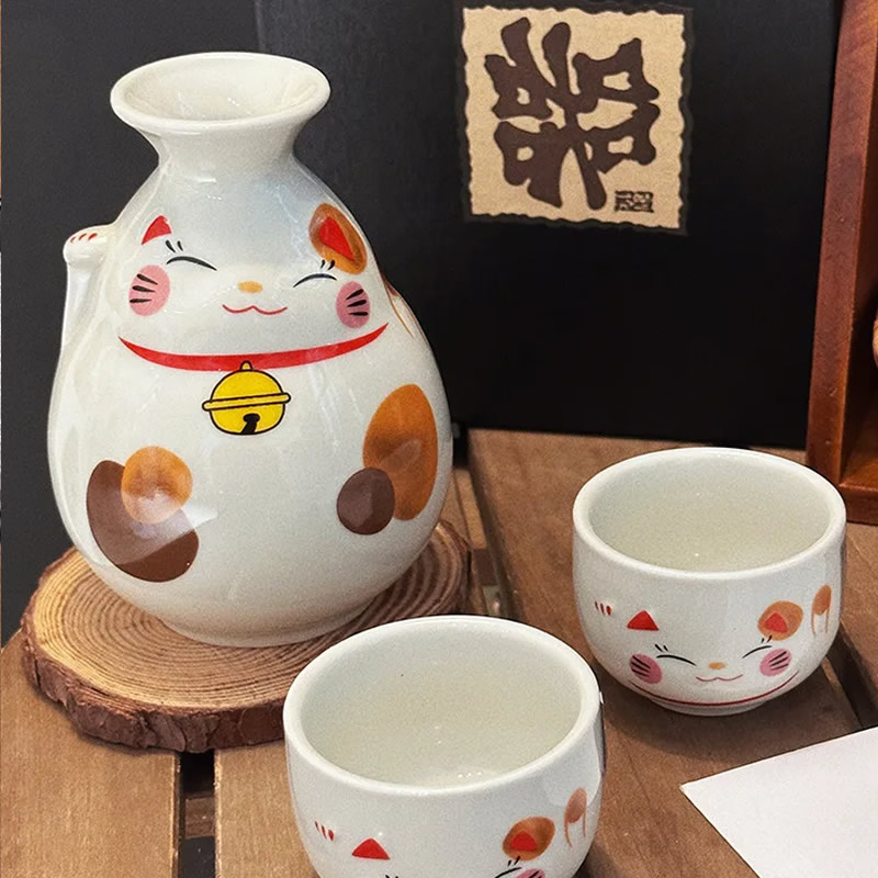 Kawaii Maneki Neko Sake Seto