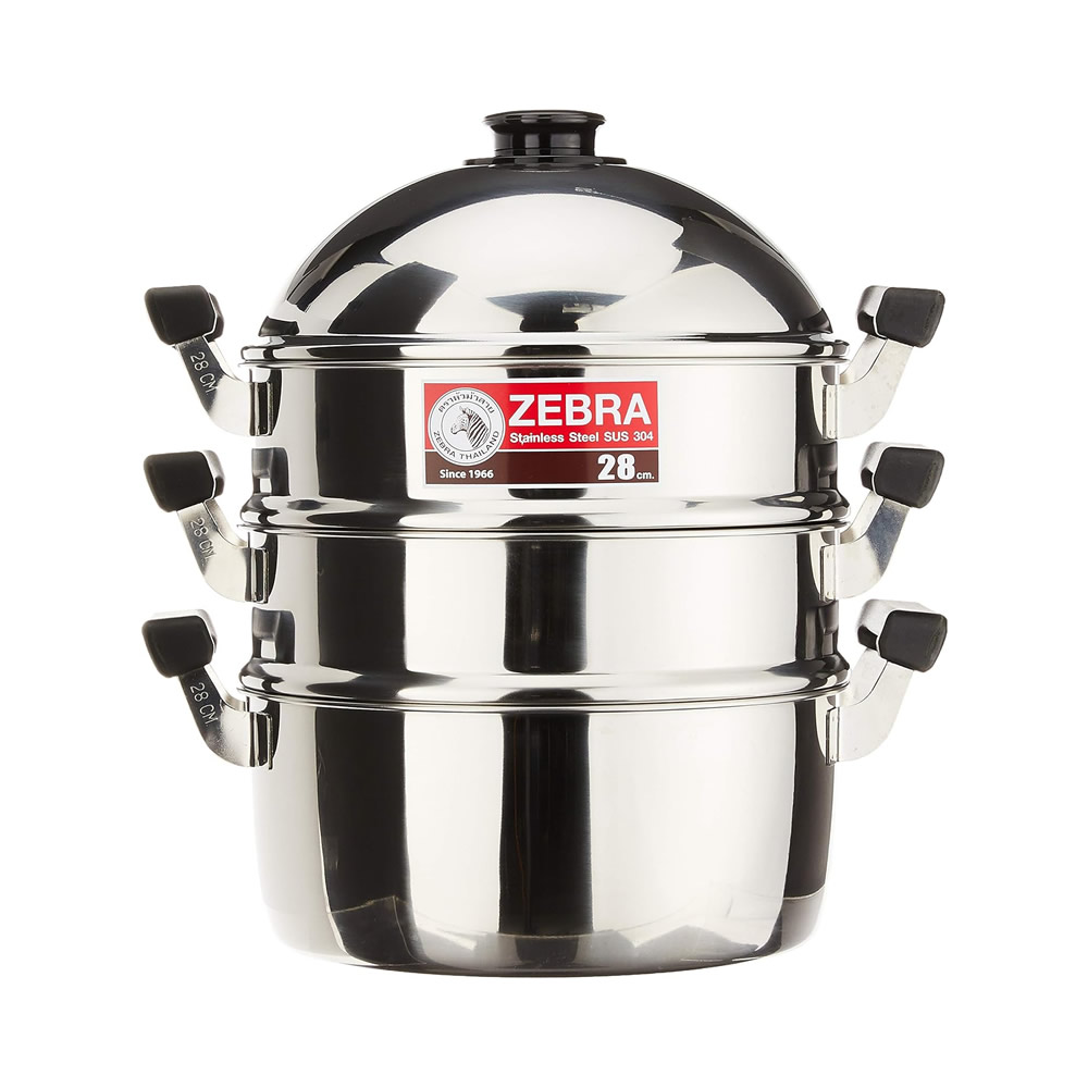 4 Piece Zebra Stainless Steel Steamer Set